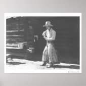 Poster Cowboy mangeant d'une canette de beurre d'arachide (Devant)