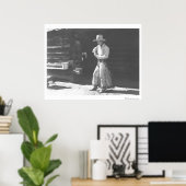 Poster Cowboy mangeant d'une canette de beurre d'arachide (Bureau à domicile)