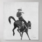 Poster Cowboy Ned Coy Riding Bronco (Devant)