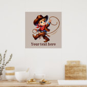 Poster Cowboy occidental personnalisable (Cuisine)