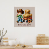Poster Cowboy occidental personnalisable (Cuisine)
