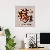 Poster Cowboy occidental personnalisable (Bureau à domicile)
