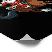 Poster cowboy père Noël à cheval noël drôle t- (Coin)