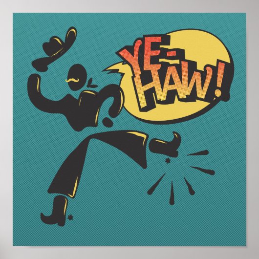 Poster Cowboy pop art - retro (Devant)