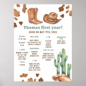 Poster Cowboy Premier anniversaire Jalon Anniversaire (Devant)