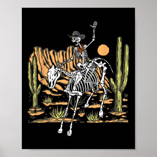 Poster Cowboy Riding Horse Halloween Rider Costu (Devant)