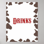 Poster Cowboy Rodeo Western Boissons Panneau de la Table (Devant)