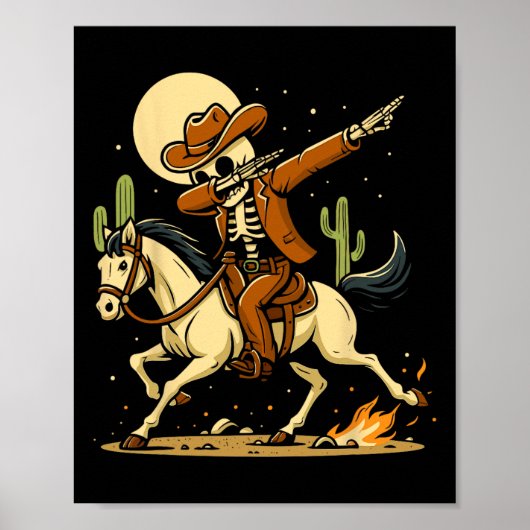 Poster Cowboy Skeleton Dabbing Shirt (Devant)