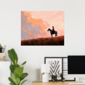 Poster Cowboy Sunrise Western (Bureau à domicile)
