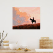 Poster Cowboy Sunrise Western (Cuisine)