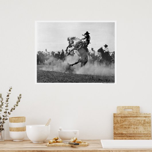 Poster Cowboy sur un bronco cinglé (Cuisine)