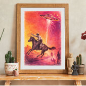 Poster Cowboy UFO Encounter – Vintage Sci-Fi