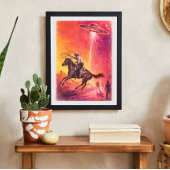 Poster Cowboy UFO Encounter – Vintage Sci-Fi