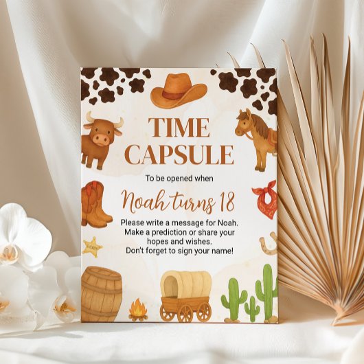 Poster Cowboy Western Rodeo Anniversaire heure Capsule