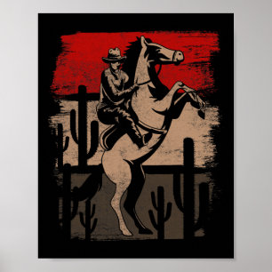Poster Cowboy Wild West Country Horseck équitation Cheval