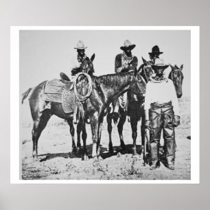 Poster Cowboys noirs chez Bonham, le Texas, c.1890 (photo