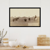 Poster Cowboys Roping A Buffalo SD 1887 (Cuisine)