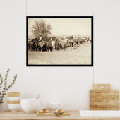 Poster Cowboys Roping a Herd of Horses SD 1887 (Cuisine)