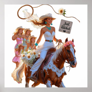Poster « Cowgirl Bride – Promenade d'été vers l'amour »