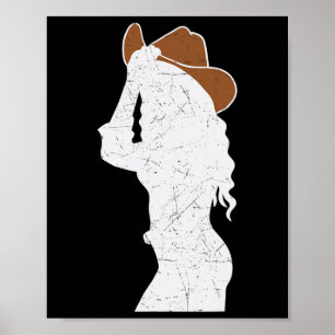 Poster Cowgirl Casquette Barrel Racine Horseback équitati