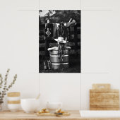 Poster Cowgirl in Bathtub Art Print Trendy Western (Cuisine)