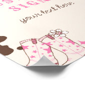 Poster Cowgirl Rodeo anniversaire rose brun (Coin)