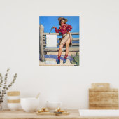 Poster Cowgirl Target Exercice Pince Up (Cuisine)