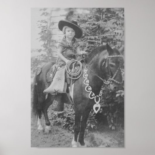 Poster COWGIRL vintage (NOIR ET BLANC) (Devant)