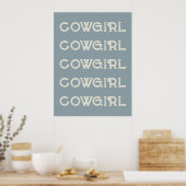 Poster Cowgirl Western Typographie Cabine de Ranch rétro (Cuisine)