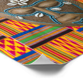 Poster Cowrie de Masque Tribal Africain Orange Green (Coin)