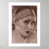 Poster coy deco woman with headband (Devant)