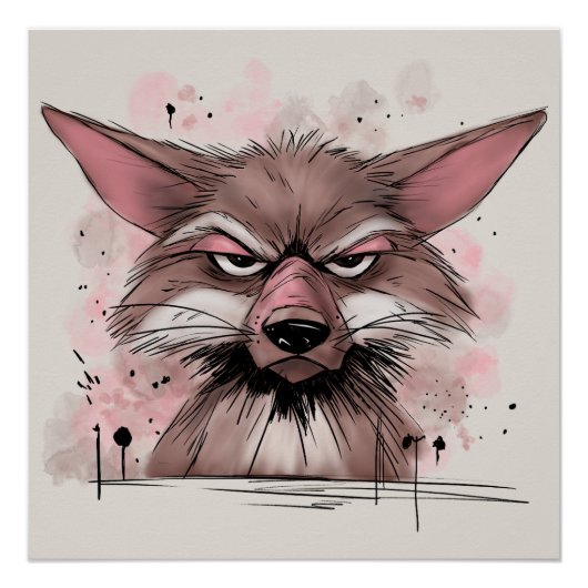 Poster Coyote grincheux (Devant)