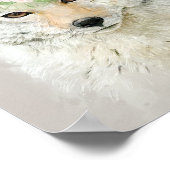 Poster Coyote portant une couronne de fleurs (Coin)