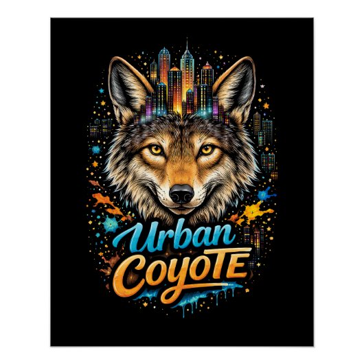 Poster Coyote urbain (Devant)