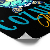 Poster Cozumel Mexico Sea Turtle Palm Tree Sunset Beach V (Coin)