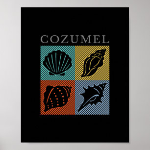 Poster Cozumel Mexique vintage Souvenir de vacances de pl