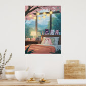 Poster Cozy Anime Bedroom Kawaii Cherry Blossom Anime (Cuisine)