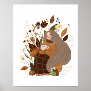 Poster Cozy Autumn Girl