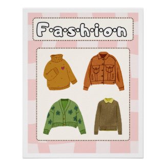 Poster Cozy Fashion Illustration Aesthetic | Cute Perfect Poster