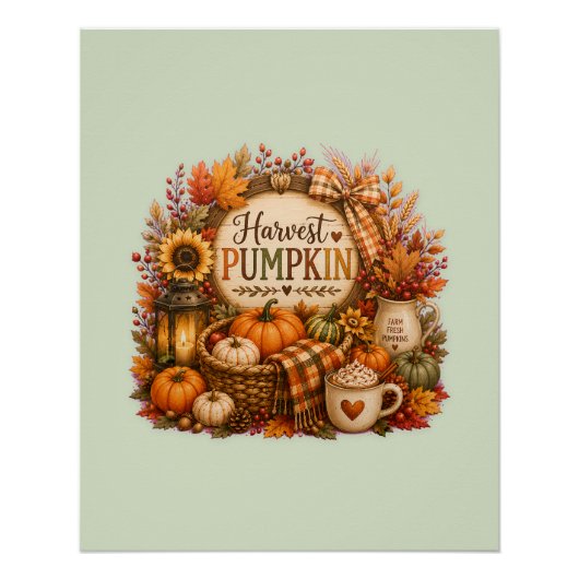 Poster Cozy Harvest Pumpkin / Cosecha Acogedora (Devant)