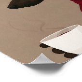 Poster Cozy Whippet Drinking Coffee - Minimalist Dog  (Coin)