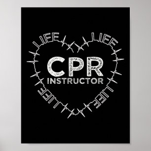 Poster Cpr Instructor Saves Life Coeur Beat Symbole Cadea