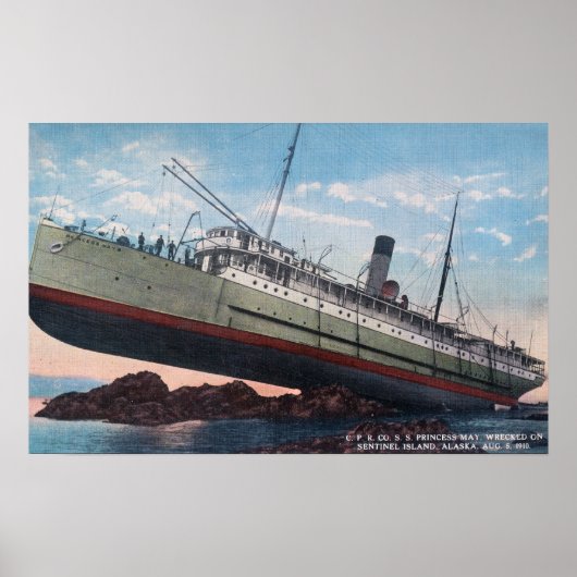 Poster CPR SS Princess May WreckSentinel Island, AK (Devant)