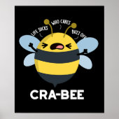 Poster Cra-bee Funny Crabby Bee Pun Dark BG (Devant)