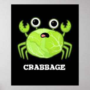 Poster Crabbage Funky Chou Crabe Pun Dark BG