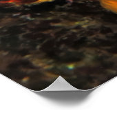 Poster Crabe à flèches chevauchant une éponge (Coin)