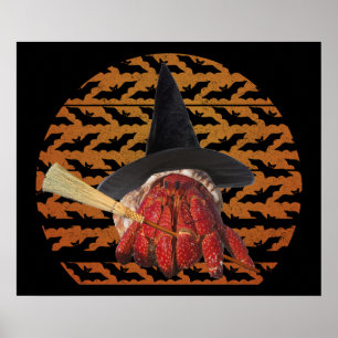 Poster Crabe à sorcières Amusant Halloween Hermite Crabe