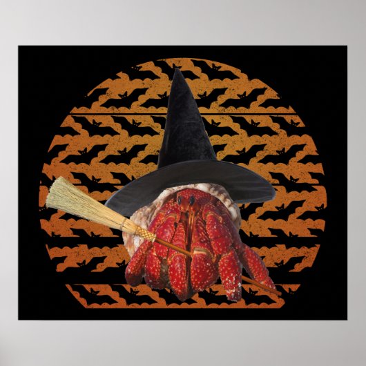 Poster Crabe à sorcières Amusant Halloween Hermite Crabe (Devant)