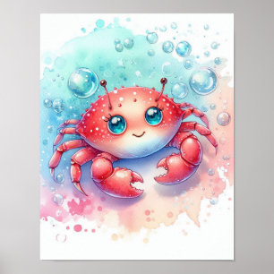 Poster Crabe aquarelle