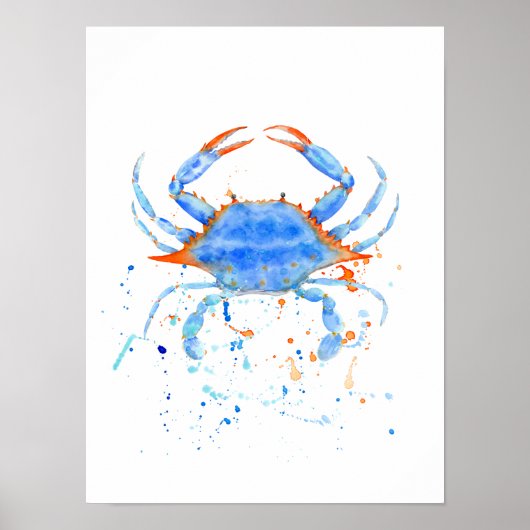 Poster Crabe bleu Abstrait (Devant)